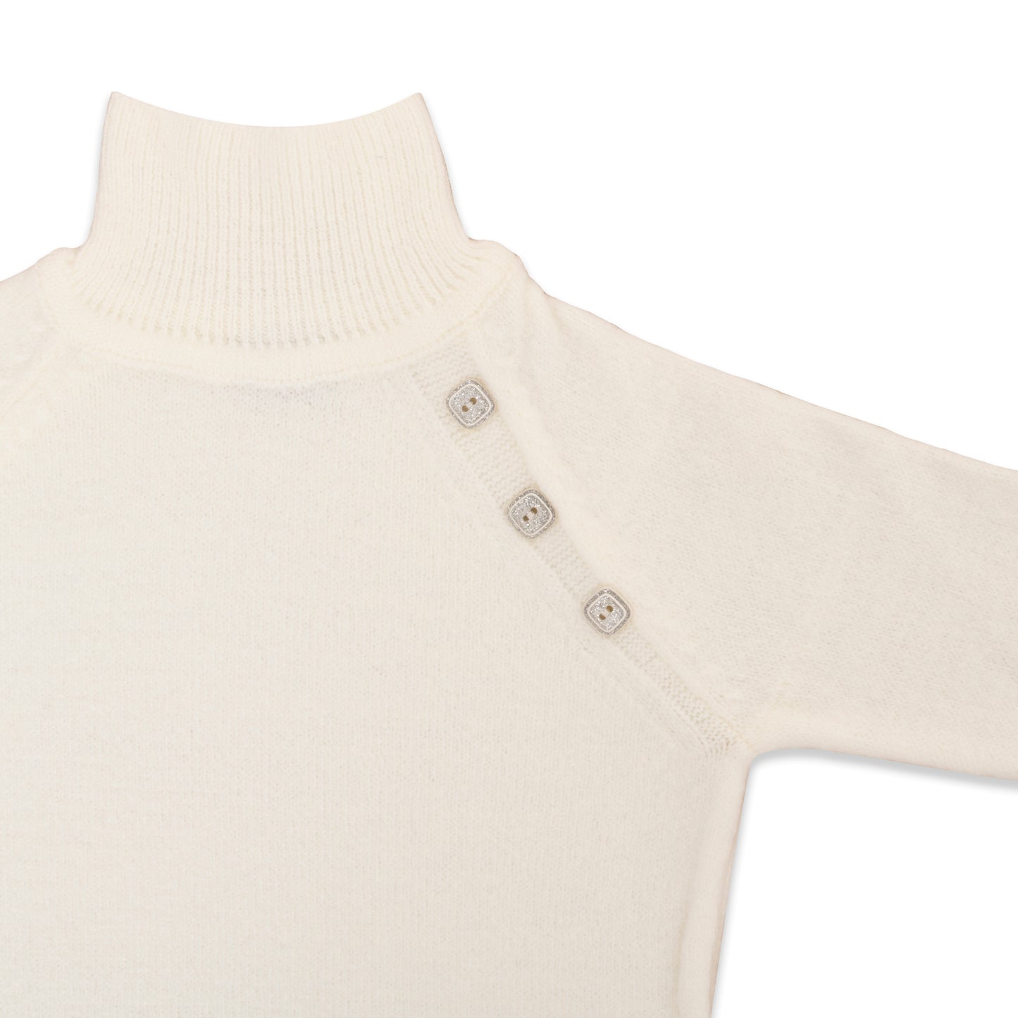 Button Detailed Half Turtleneck Sweater