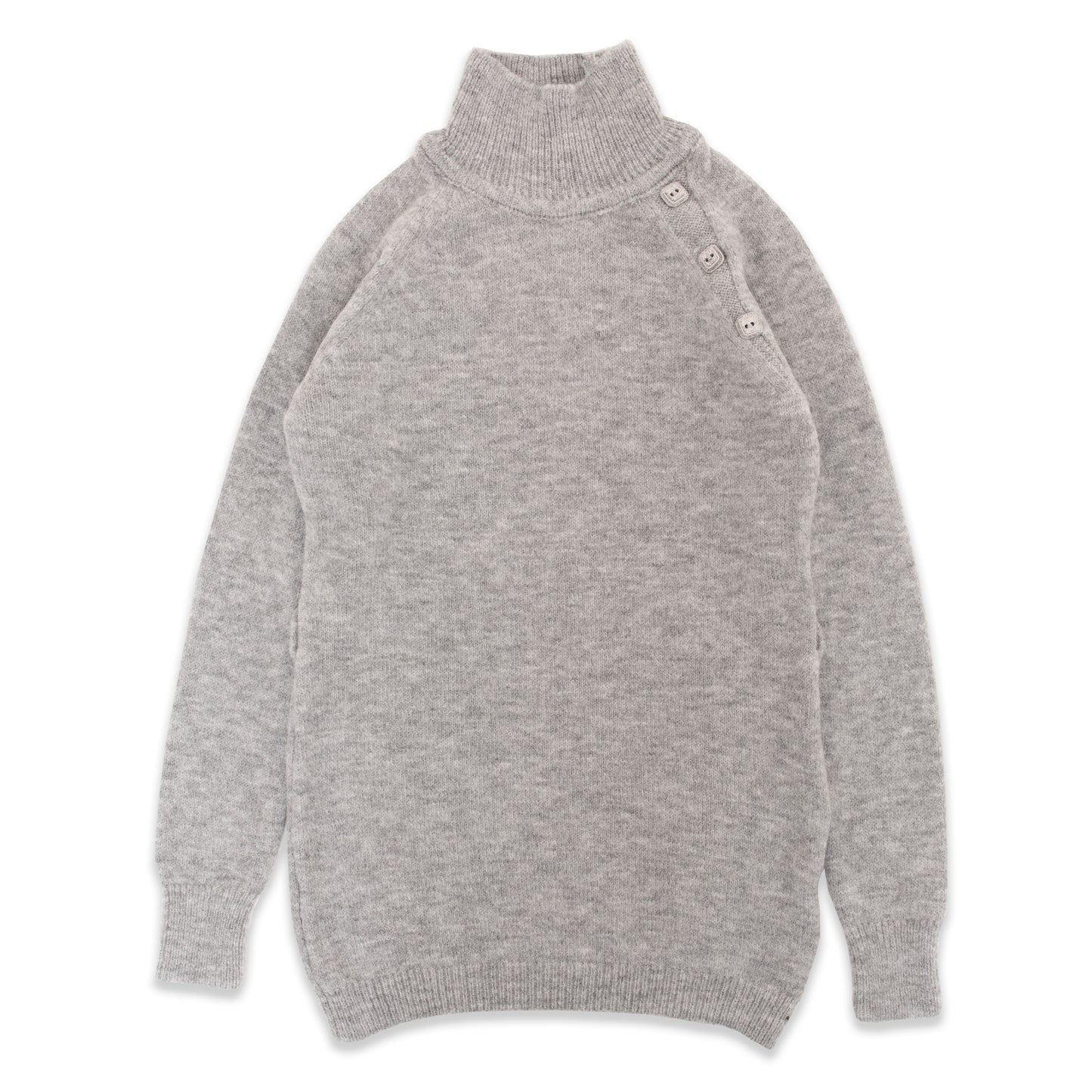 Button Detailed Half Turtleneck Sweater