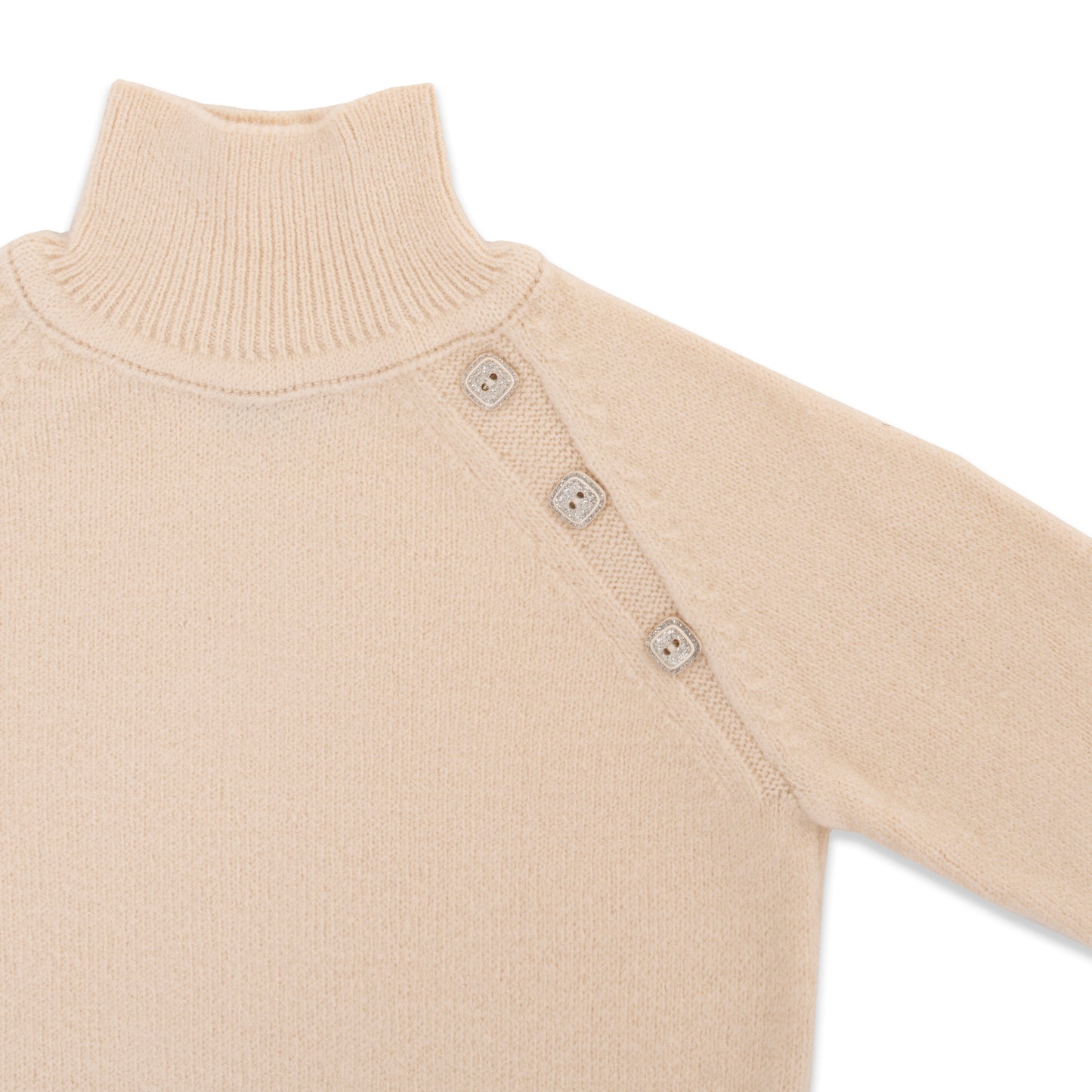 Button Detailed Half Turtleneck Sweater