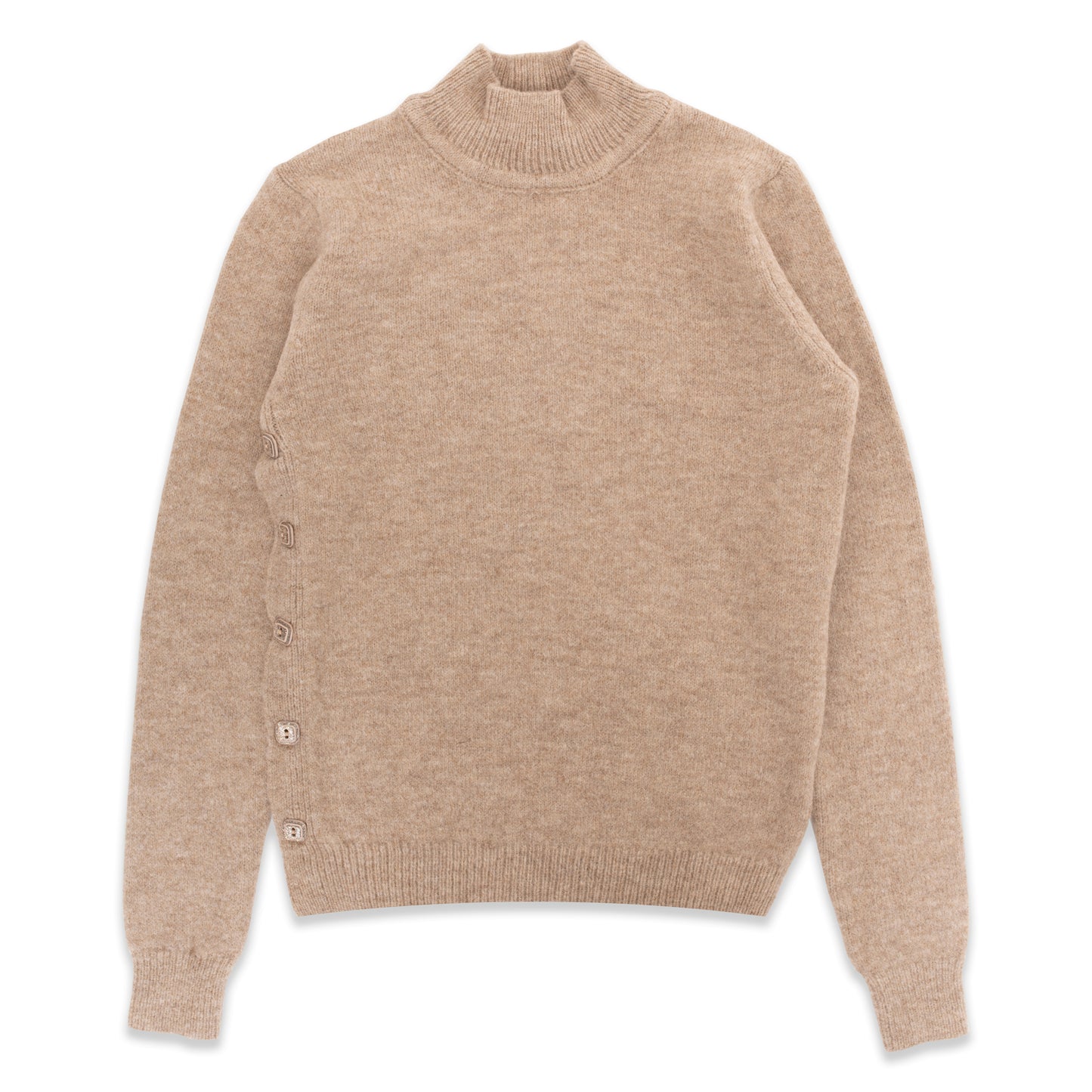 Button Detailed Half Turtleneck Sweater