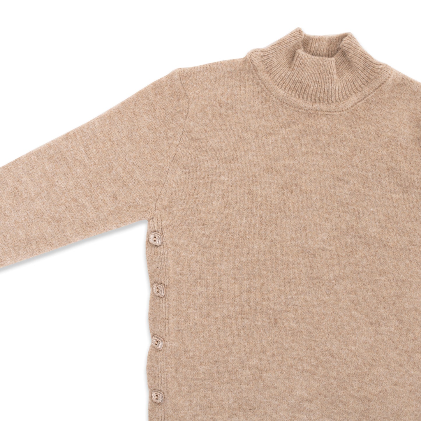 Button Detailed Half Turtleneck Sweater