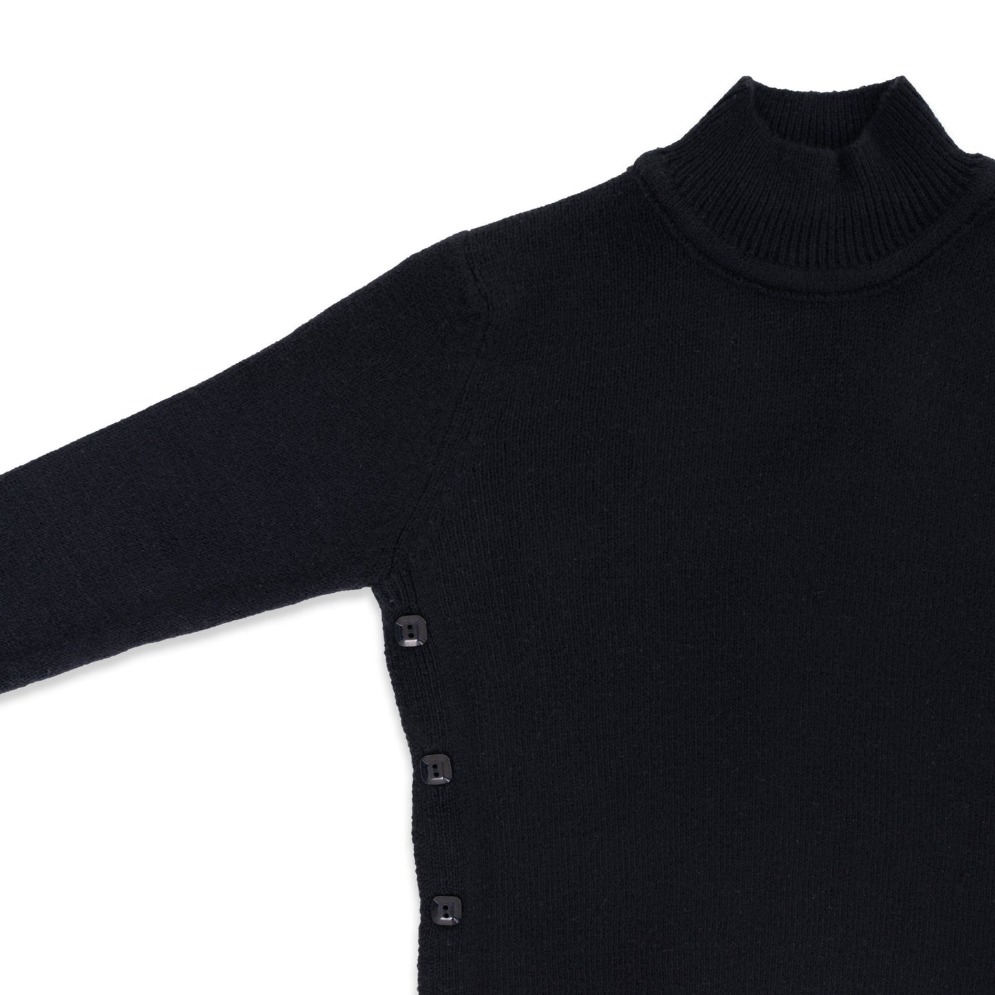 Button Detailed Half Turtleneck Sweater