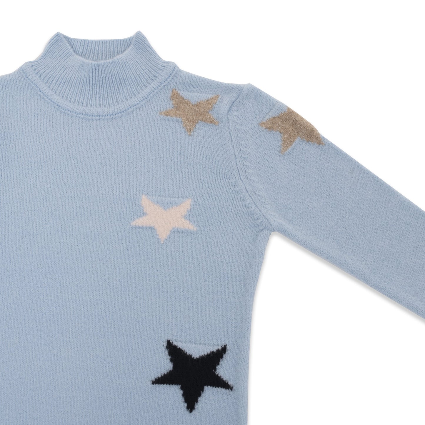 Star Pattern Half Turtleneck Knitted Sweater - HopeKids