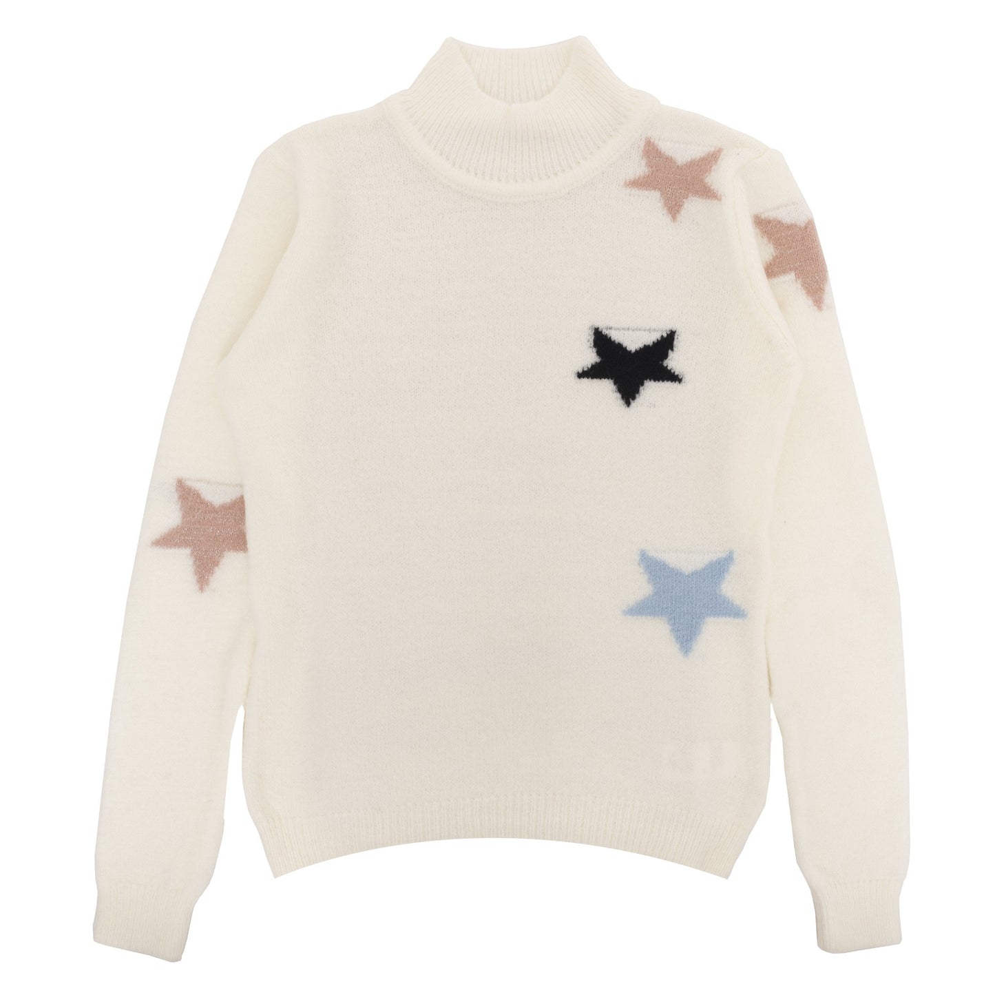 Star Pattern Half Turtleneck Knitted Sweater - HopeKids