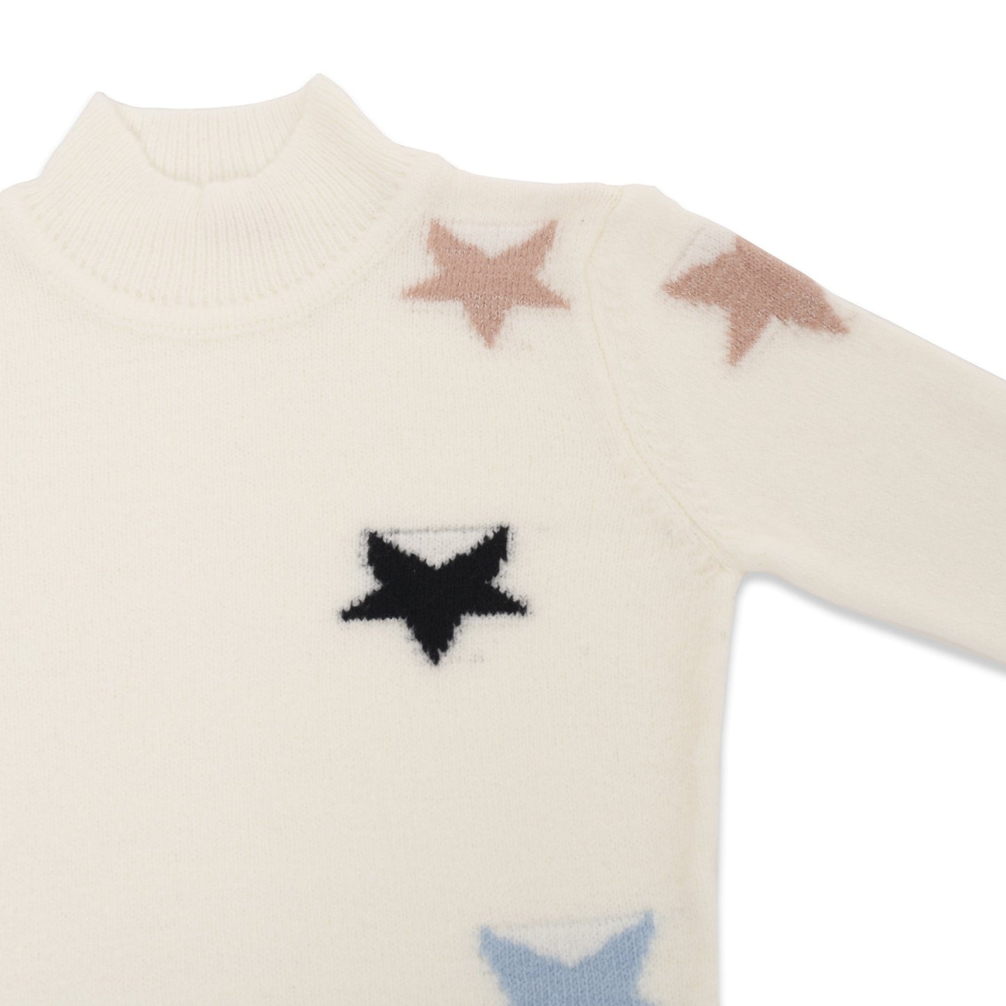 Star Pattern Half Turtleneck Knitted Sweater - HopeKids