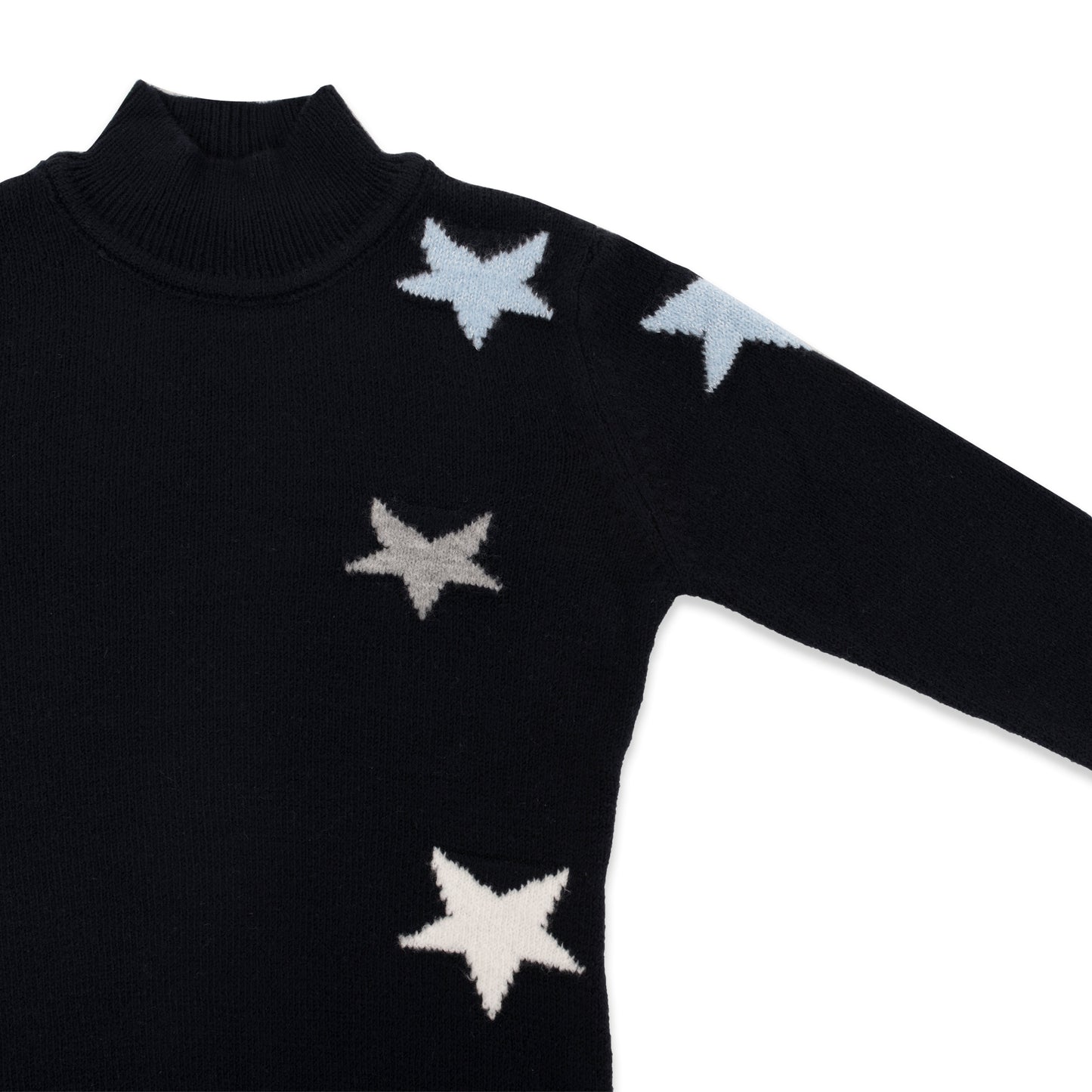 Star Pattern Half Turtleneck Knitted Sweater