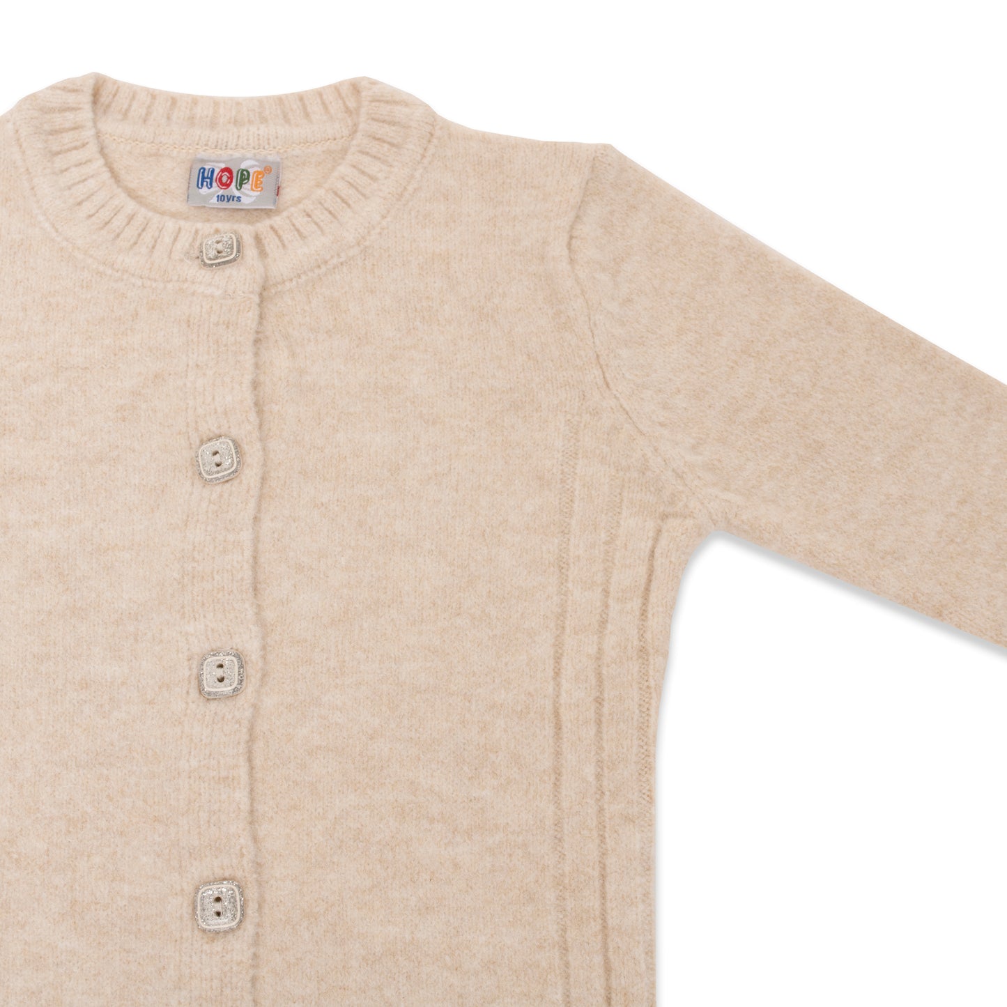 Silvery Button Knit Cardigan - HopeKids